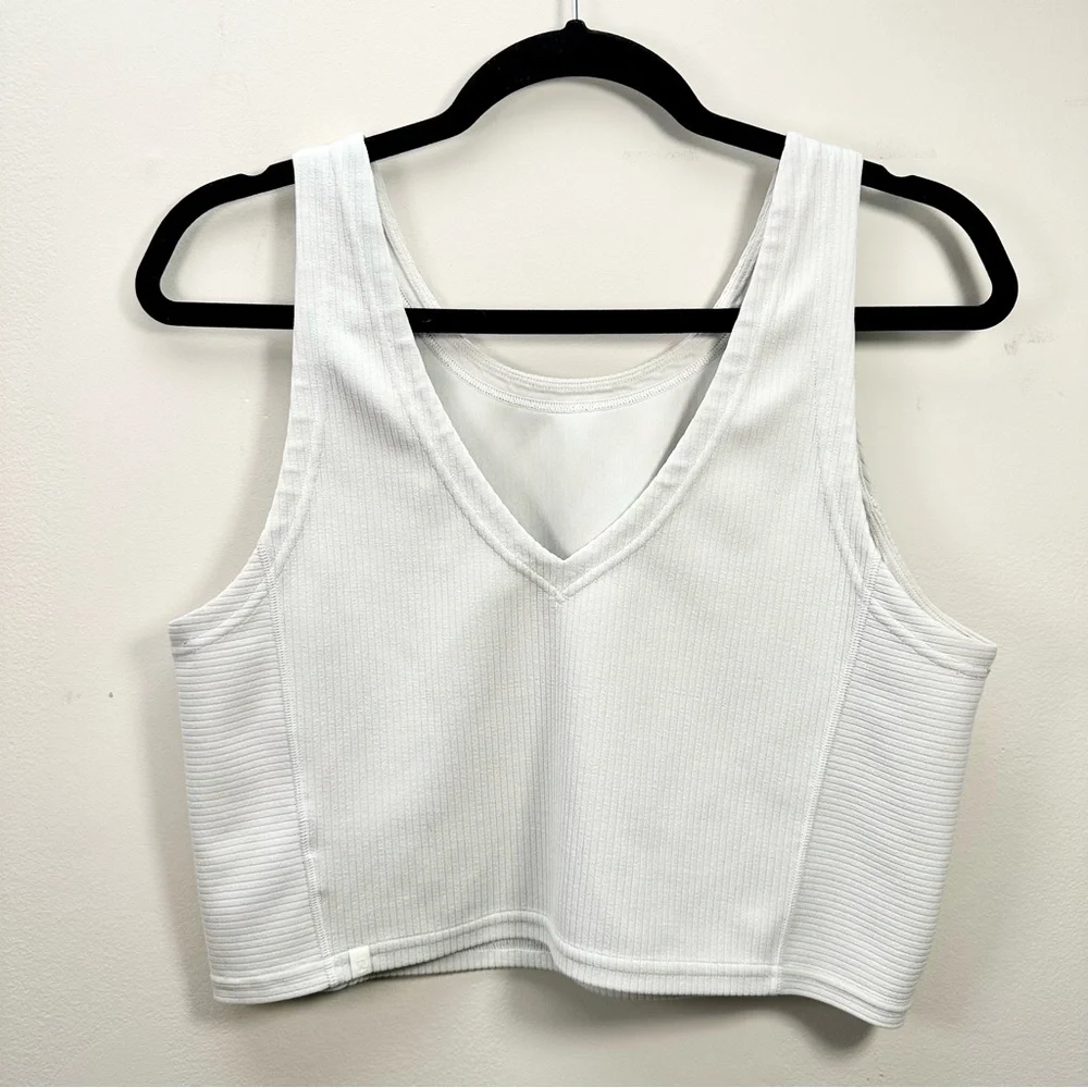 Lululemon Ribbed Softstreme Cropped Tank Top, Bone, 12